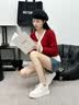 波尔谛奇（BOERDIQI）头层牛皮春秋女士时尚百搭小白鞋厚底增高显瘦休闲运动鞋板鞋皮鞋 实拍图