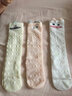 新款婴儿长筒袜春夏薄款儿童袜子新生儿宝宝过膝纯棉网眼高筒袜 菱形款女宝宝3双 S码（0-1岁） 实拍图
