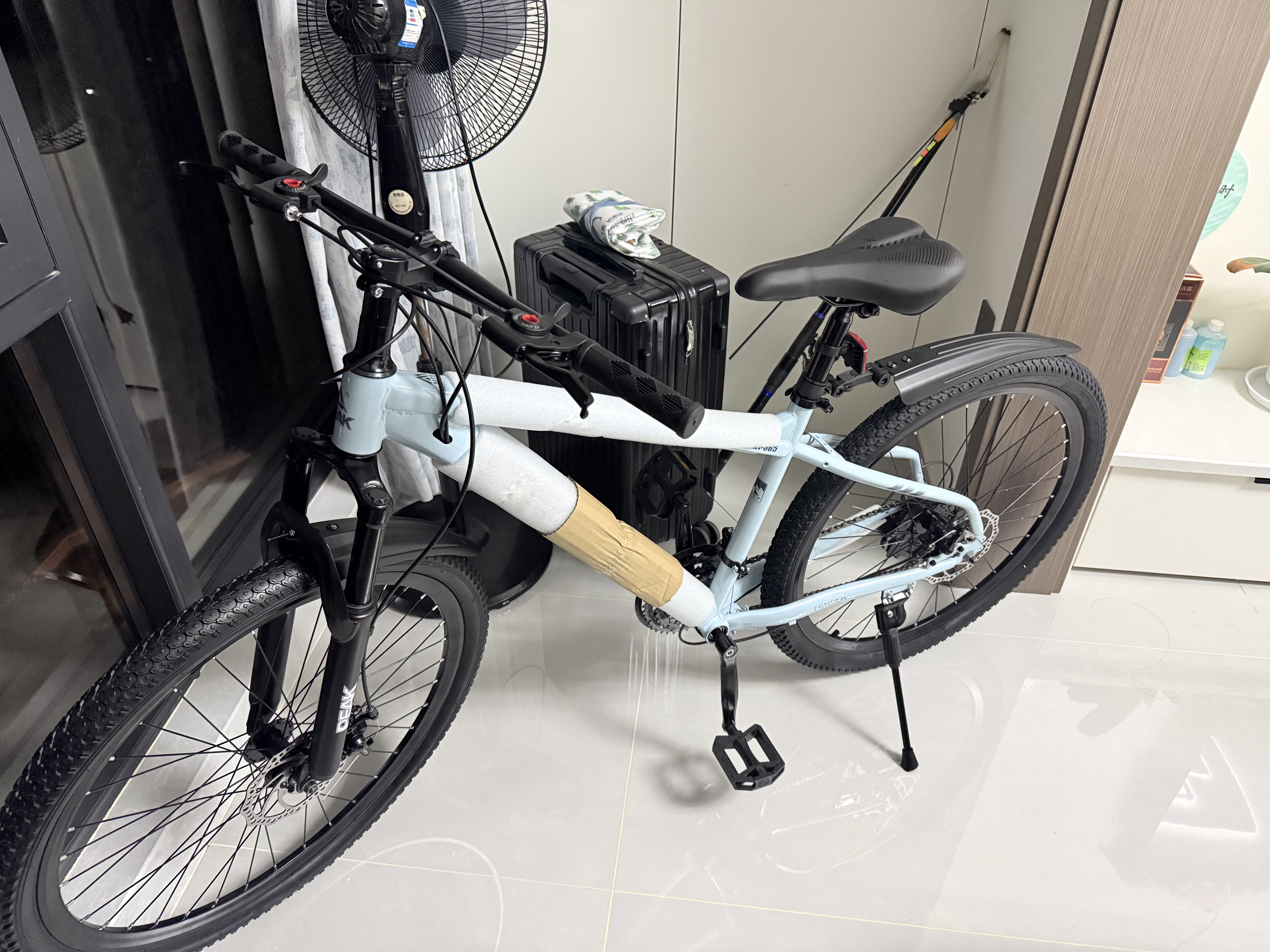 匹克山地自行车山地车自行车学生12到18岁自行车成人自行车大学生单车 擎天|冰川蓝|钢架+线碟+辐条轮+礼包 24速X26寸|身高160-185cm| 匹克-2026旗舰款山地车 实拍图