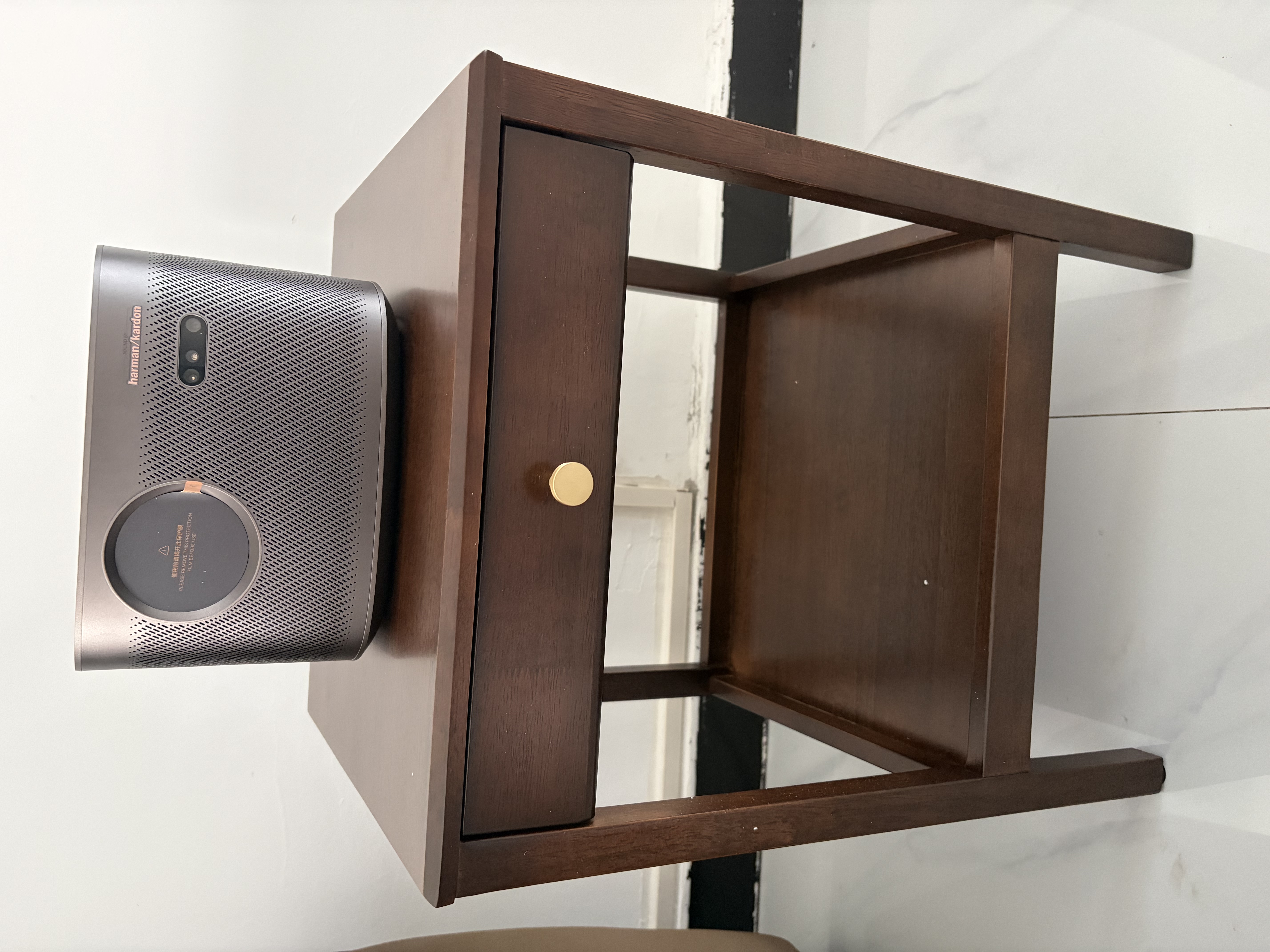 家逸 实木茶几小茶桌简约小方几角几边几客厅家具 边几 胡桃色 实拍图