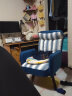 积木部落 懒人沙发电脑椅子电竞椅书房老板椅休闲旋转学习椅久坐舒适家用 蓝色条纹（标准款） 实拍图