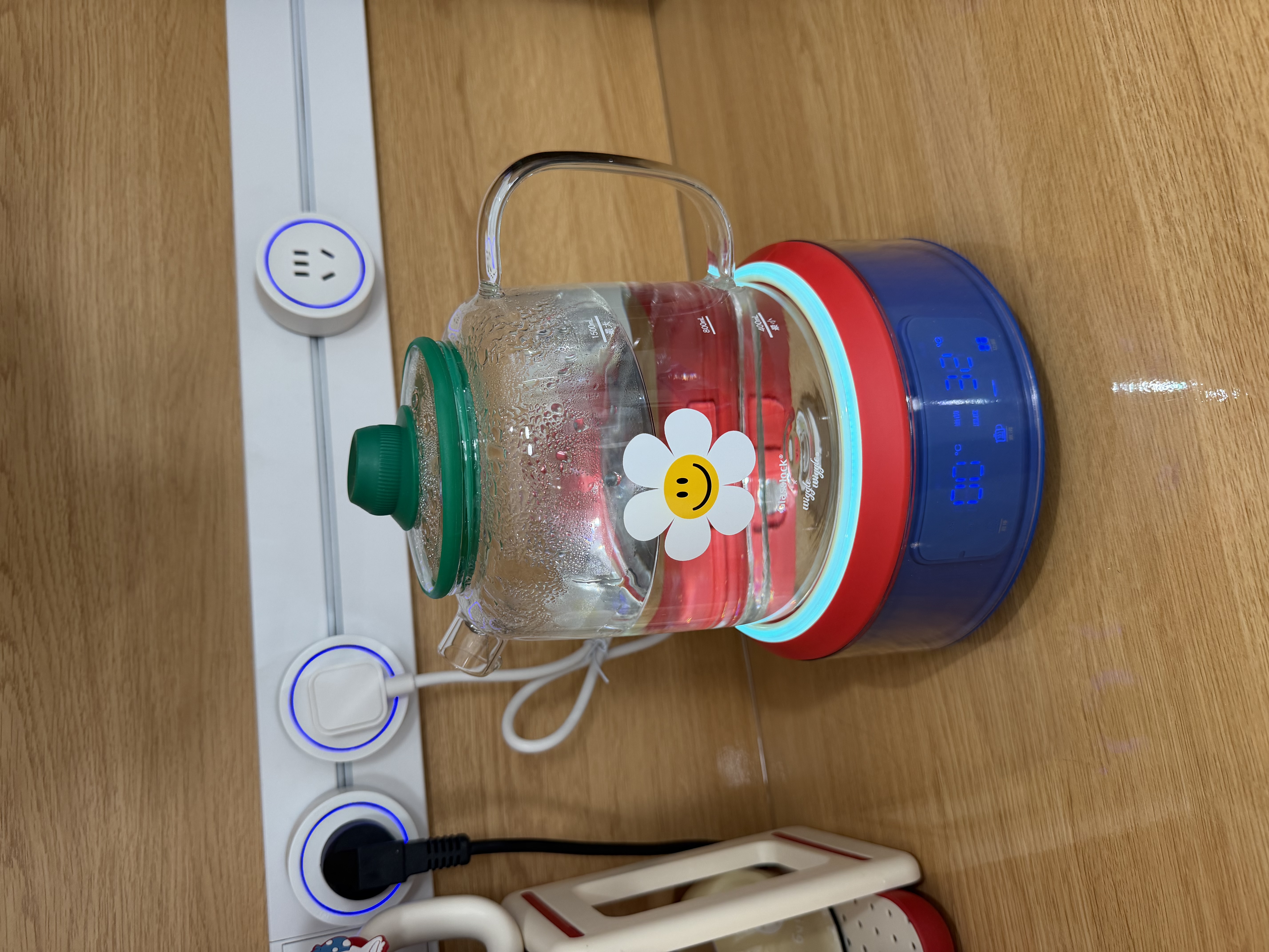 GLASSLOCK盖朗&WiggleWiggle全玻璃养生花茶烧水壶恒温1.5L大容量冲奶炖煮一体办公室节日女生礼物 实拍图