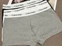 Calvin Klein内衣男士三条装ck低腰舒适棉质透气贴身防夹臀四角裤平角内裤男 U2664998-太空黑/月光白/椰青灰 3条 XL 实拍图