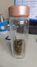 诗特意玻璃杯双层便携迷你杯透明男女士喝茶水杯子防烫带盖耐高温简约款 金 290ml 实拍图