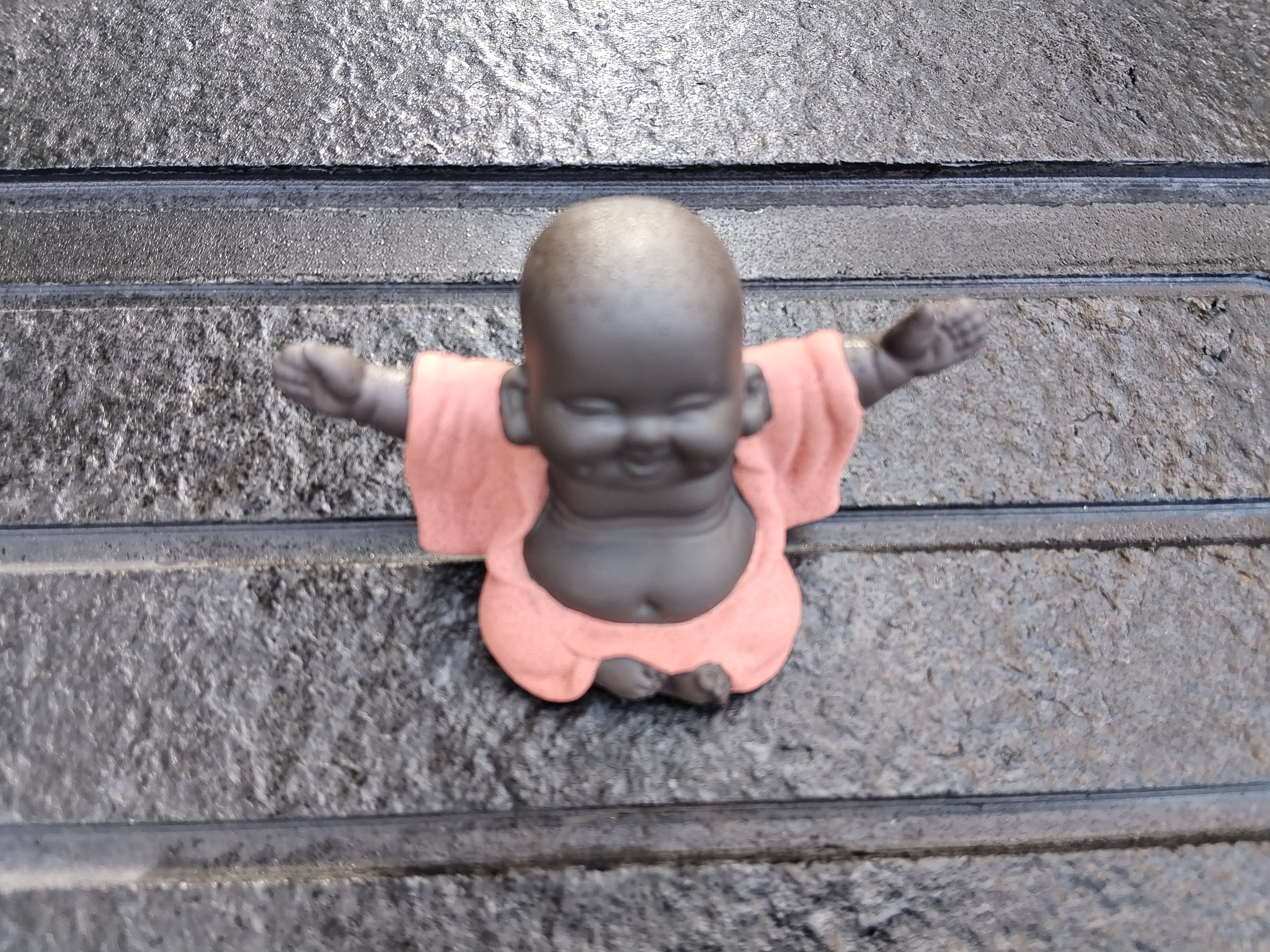 陶云尚可爱小和尚茶宠摆件紫砂小沙弥可养手工茶玩茶具茶桌摆件花盆摆件 欢喜 大肚弥勒佛 实拍图