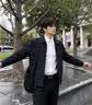 罗蒙外套男秋季商务男士翻领行政夹克上衣干部厅局风爸爸装i8藏青XL 实拍图