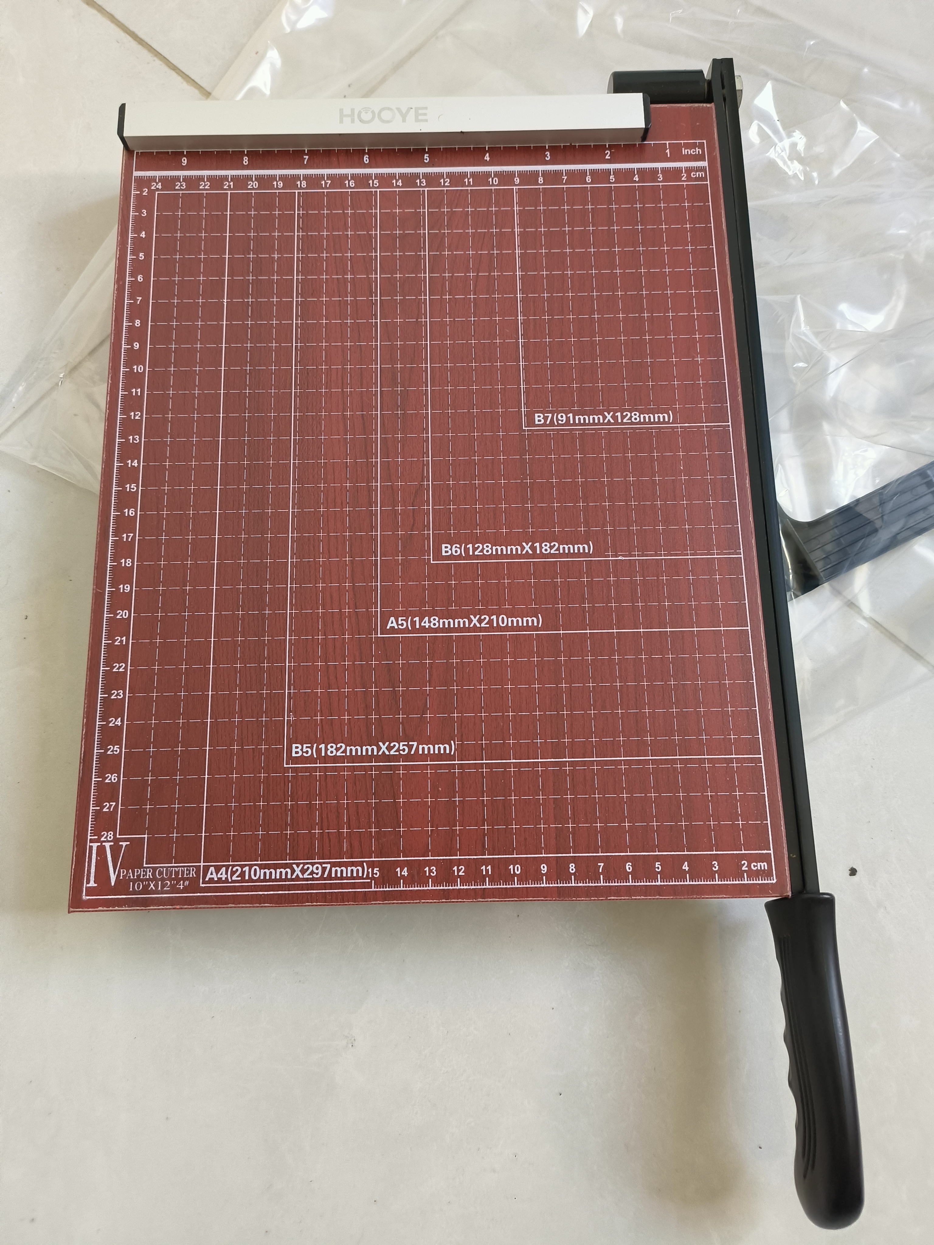 豪艺（HOOYE）木质裁纸刀照片文件切纸刀切纸机裁纸机纸张裁纸器5814 300mm*250mm 实拍图