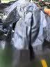 YOUYIFEI电动车雨衣加大加厚防暴雨成人摩托车雨披加长遮脚男士通用骑行 藏青（加厚提花牛津布）双人款5XL(适合中大型车) 实拍图