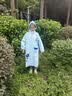 牧萌儿童雨衣带书包位男女童女孩加长全身学生雨披 蓝太空人 3XL 实拍图