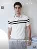 卓凡尼·华伦天奴（GIOVANNI VALENTINO）凉感夏季条纹短袖POLO衫男士针织休闲T恤透气薄款翻领体恤 实拍图