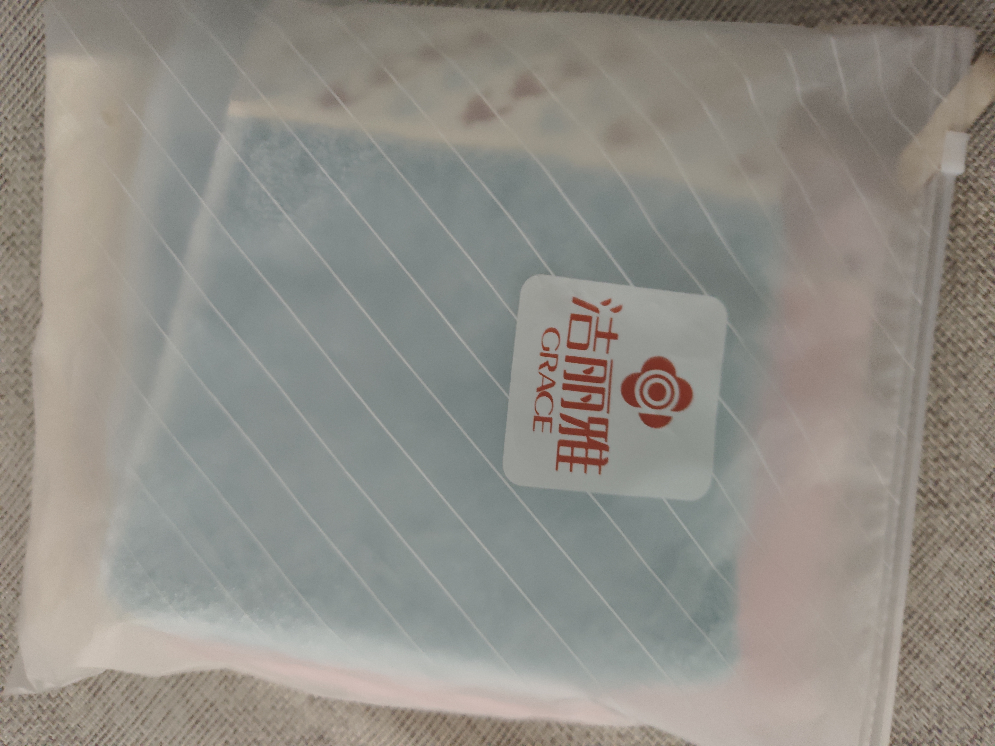 洁丽雅（Grace）纯棉提花千鸟格小毛巾加厚吸水方巾口水巾 三条装 米/兰/红 实拍图