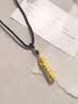 中国黄金（CHINA GOLD）足金神龙盘柱吊坠男女款黄金本命年生肖龙项链送新年生日礼物 神龙盘柱+福字珠【黑绳】约1.6g 实拍图