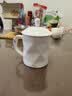 景德镇陶瓷茶杯盖子单卖圆形通用配件会议杯盖马克杯盖瓷杯子单盖 8.2cm 023纯白杯盖 实拍图