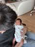 贝瑞加（Babyprints）婴儿连体衣2件装新生儿纯棉内衣长袖四季爬服宝宝哈衣薄款 白黄59 实拍图