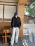 名创优品（MINISO）美式飞行夹克男士秋冬新款潮牌宽松休闲工装棉服外套男大码派克服 【斜纹拼色夹克】黑色 -秋款 XL /180(体重140-160斤) 实拍图
