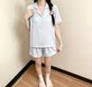 欧诗帛夏天冰丝女士睡衣女夏季2026年新款短袖带胸垫可外穿家居服套装 20069女小猫旧图案 短袖套装【带胸垫】 L （建议体重100-120斤） 实拍图