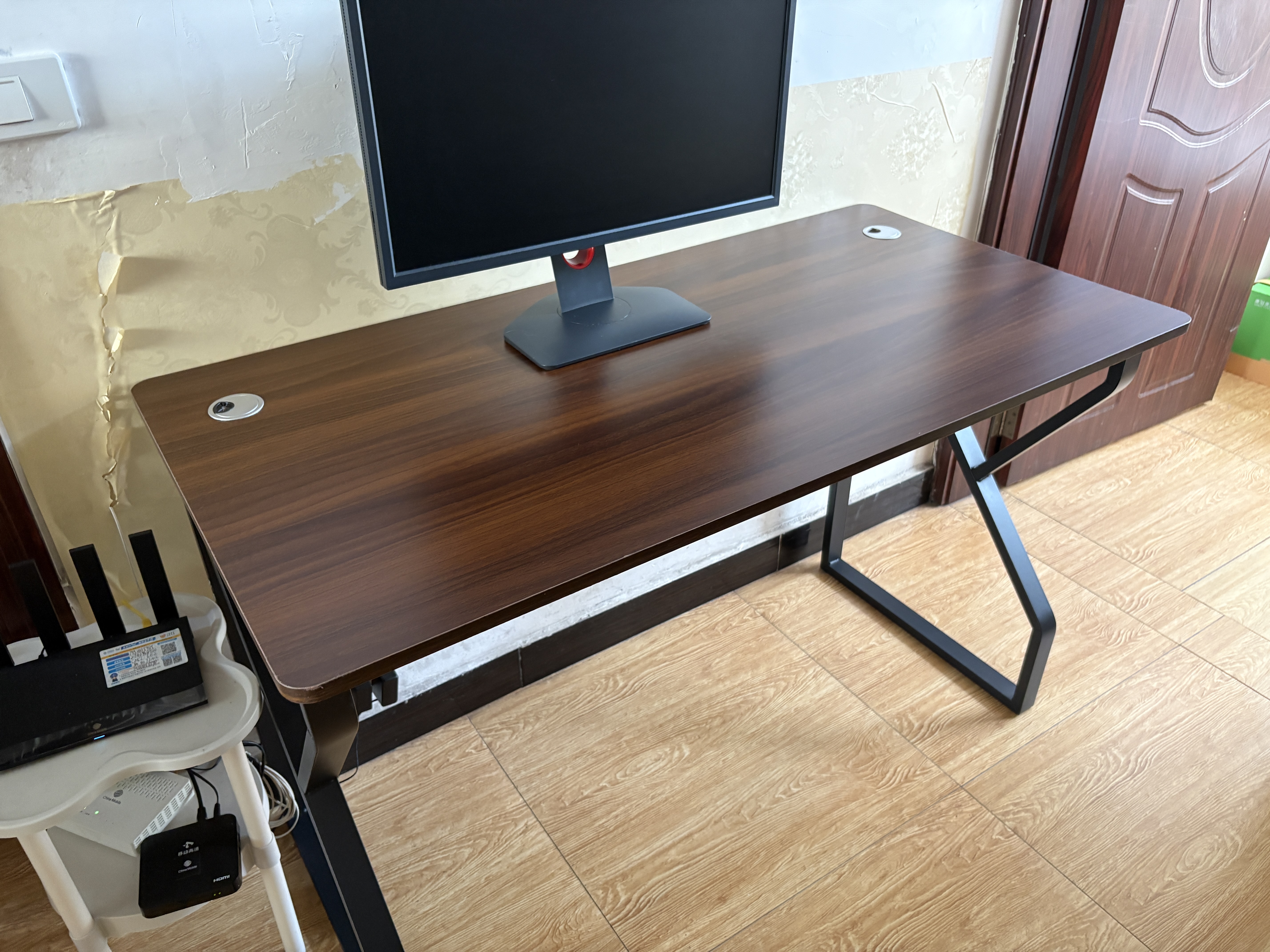 全品屋实木电脑桌双人书桌办公桌工作台学生台式电竞桌120CM 实拍图