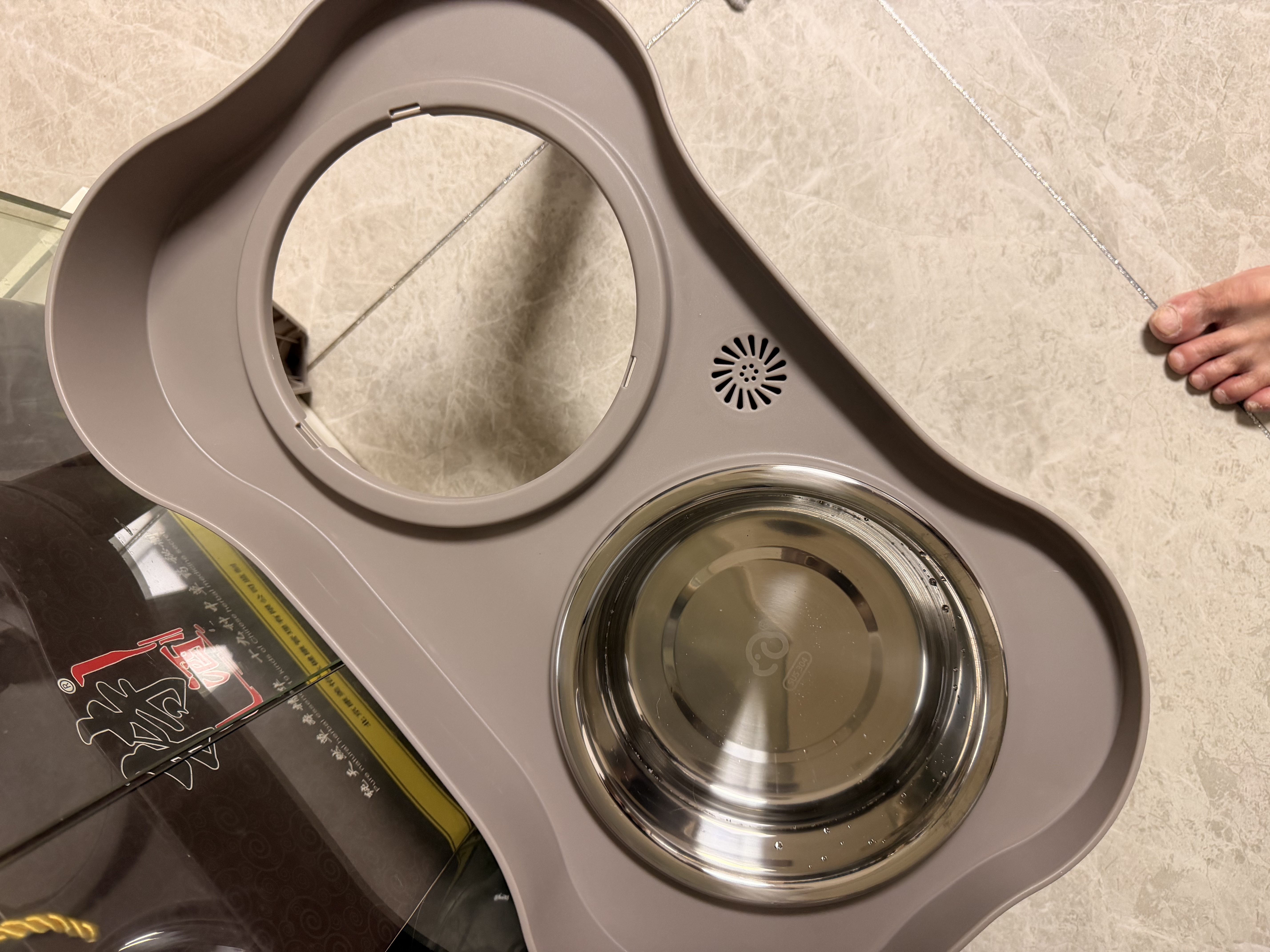 SUPER DESIGN休普狗碗高脚宠物食盆食具狗饭碗防打翻不锈钢狗盆 围边桌子碗XL 实拍图