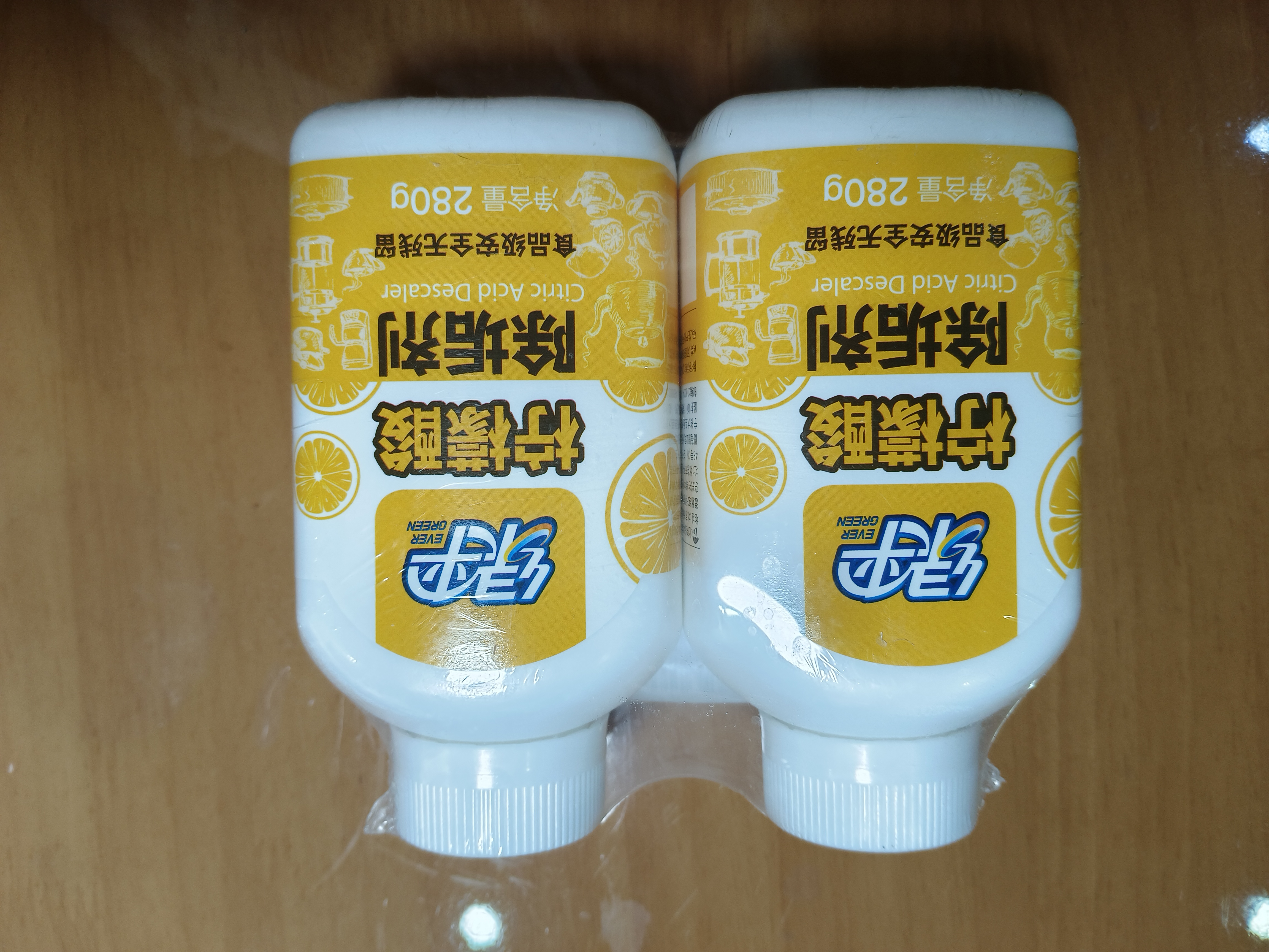 绿伞 柠檬酸除垢剂 水垢清洁剂 饮水机电水壶鱼缸去水垢 280g*2瓶 实拍图