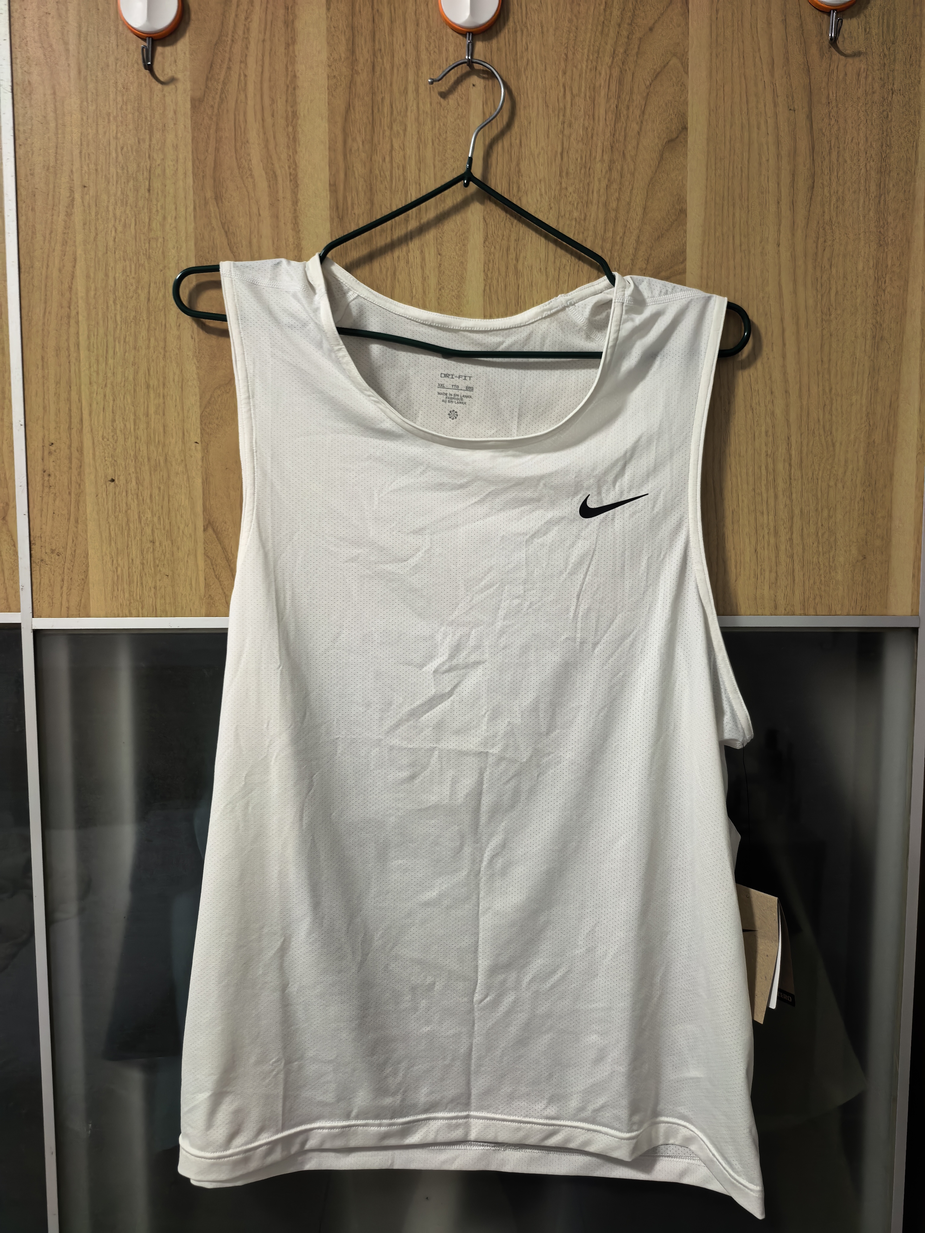耐克NIKE运动背心男子速干凉爽DRI-FIT背心春夏DV9814-100白XXL 实拍图