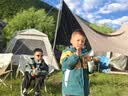 探险者（TAN XIAN ZHE）天幕帐篷户外露营黑胶天幕防晒遮阳棚便携野餐桌椅套装八角蝶形 26㎡遮阳黑胶【奶油咖】多人聚会 实拍图