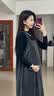 苒琦妈咪孕妇连衣裙2026新款秋冬款孕期高级感穿搭套装女宽松背带裙孕妇装 灰色背带裙+黑色打底上衣【套装】 L 实拍图