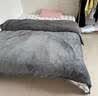 南极人（Nanjiren）可拆洗牛奶绒被子冬季加厚棉被冬季四件套被子1.5x2米冬被褥全套 可拆洗黑金浅灰【被套+被芯】 150x200cm【裸睡速热保暖7斤】 实拍图