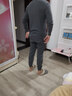 七匹狼秋衣秋裤套装男士保暖内衣男纯棉100%抗菌秋冬季全棉打底秋衣秋裤 【100%纯棉全身10A抗菌】圆领-深灰 M (165) (推荐体重90-110斤) 实拍图
