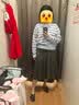 优衣库宽褶中裙女装/半身裙裙子488364 490693 488364/08深灰色 XL 实拍图