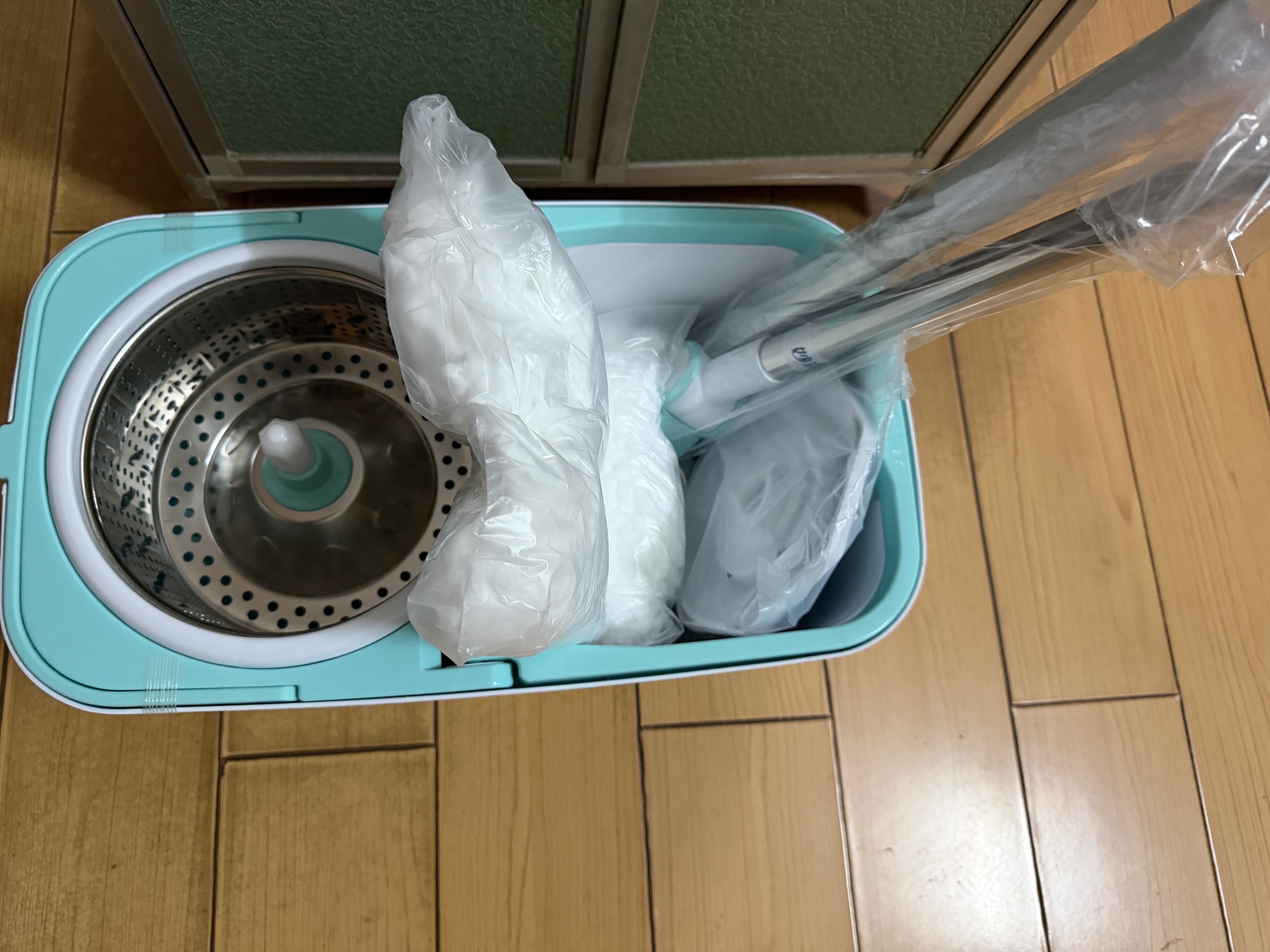 妙洁旋转拖把 共2头 38cm杆长129.5cm 懒人一拖净免手洗干湿吸水带桶 实拍图