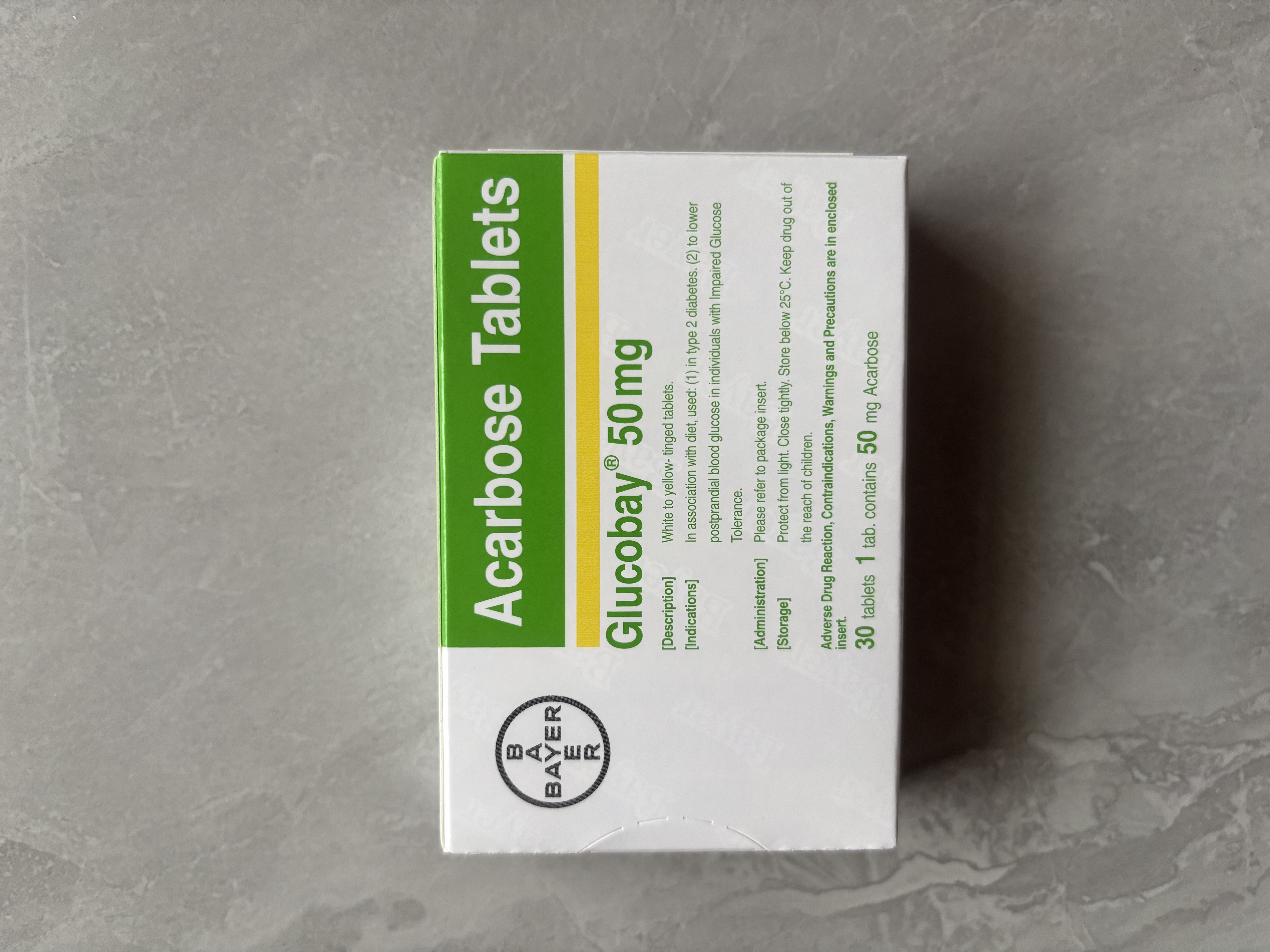 [拜唐苹]阿卡波糖片 50mg*30片 5盒装 28年5月过期 实拍图
