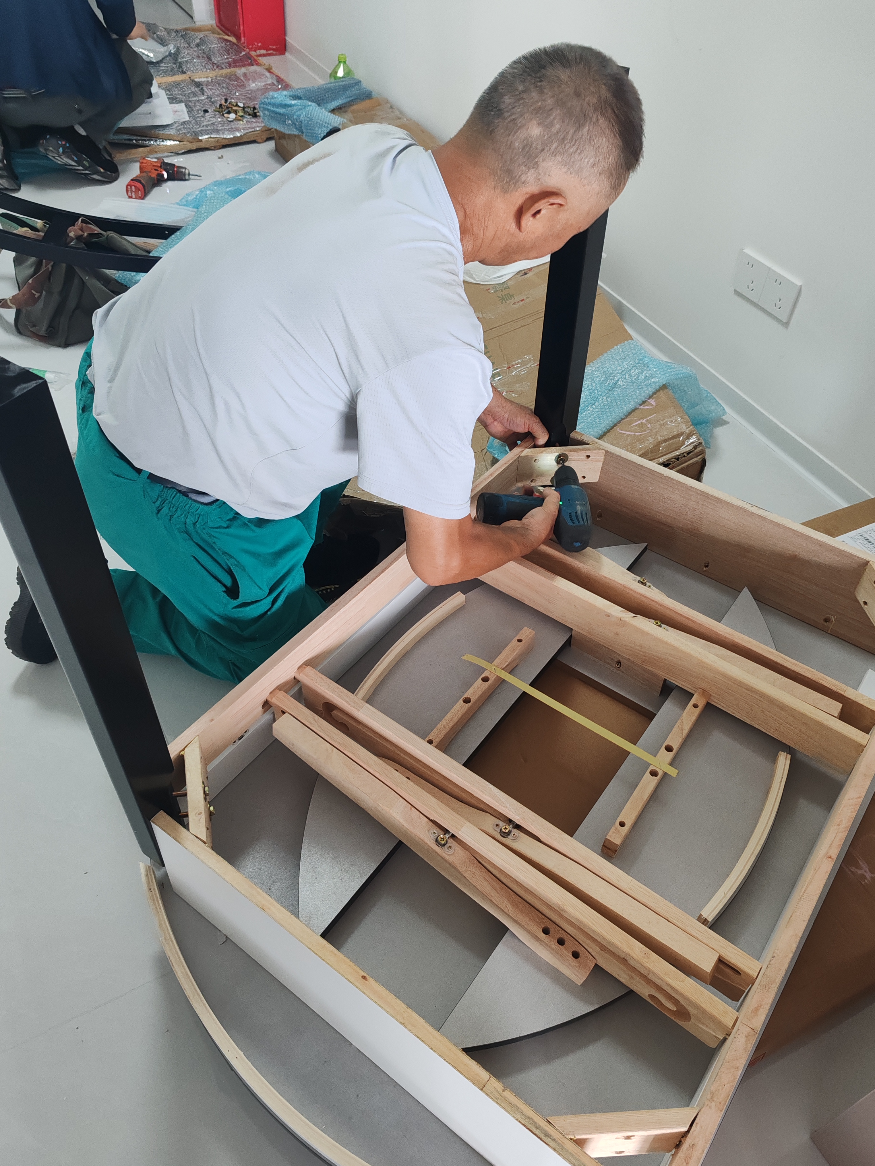 上林春天茶几电视柜组合套装客厅轻奢高级感岩板茶几折叠电视柜#白亮光202 实拍图