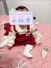 G.duck小黄鸭女童套装春秋款连衣裙周岁女宝宝公主裙礼服儿童秋冬两件套 红色春秋套装（花朵款夹子） 90 尺码1~2岁【 80-90cm】 实拍图