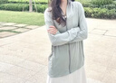 浪莎防晒衣女2026新款防紫外线冰丝凉感夏季超薄透气户外舒适宽松帽檐 灰色【真锦纶】 UPF50+ XL 建议115-140斤 实拍图