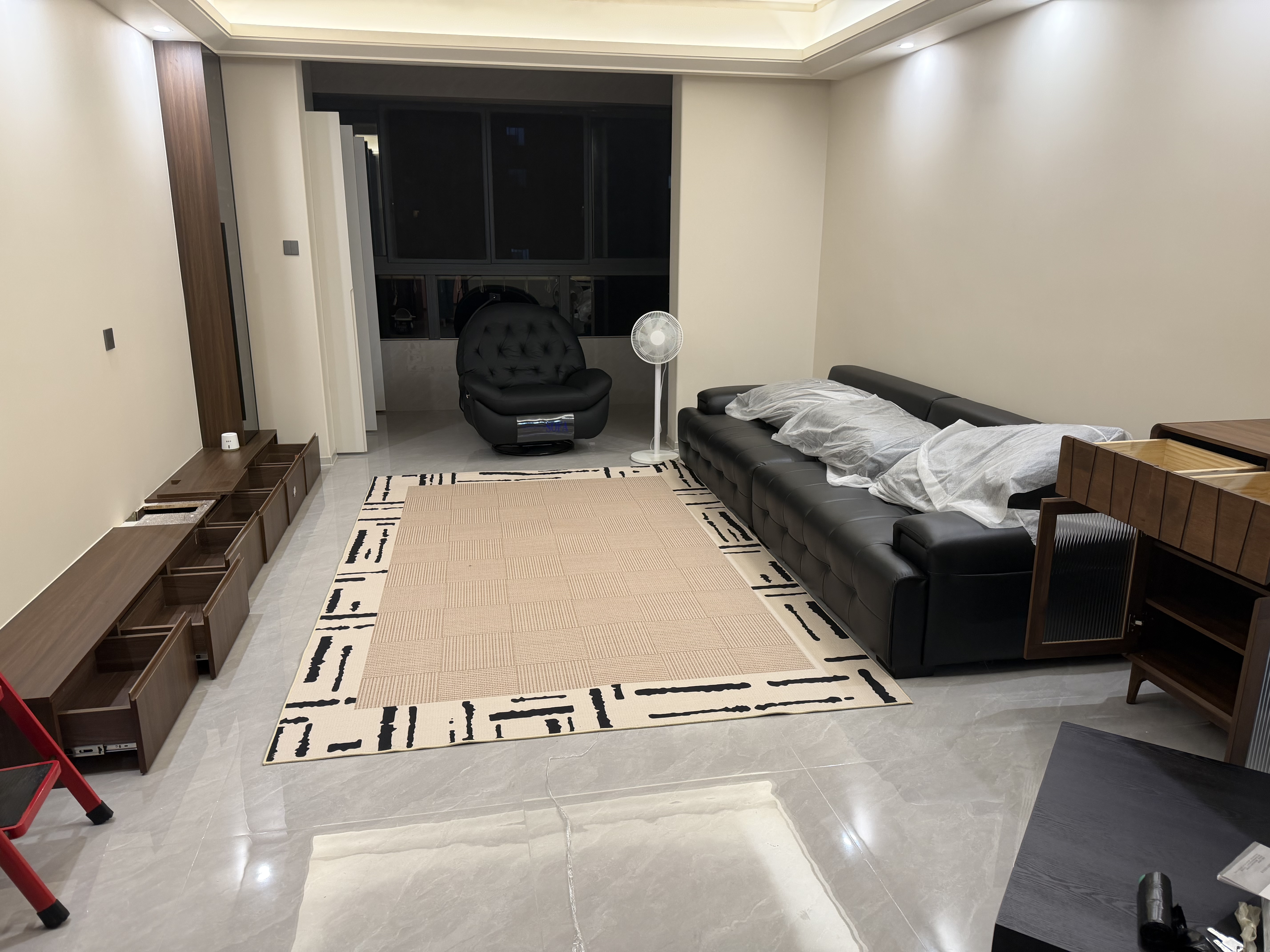 顾家家居（KUKA）劳伦斯沙发客厅2026新款半青皮大坐深现代简约直排沙发1383 实拍图