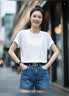 韩系透气竹节棉飞袖T恤女夏季新款遮肚子宽松洋气设计感圆领上衣 085-白色 L 100-115斤 实拍图