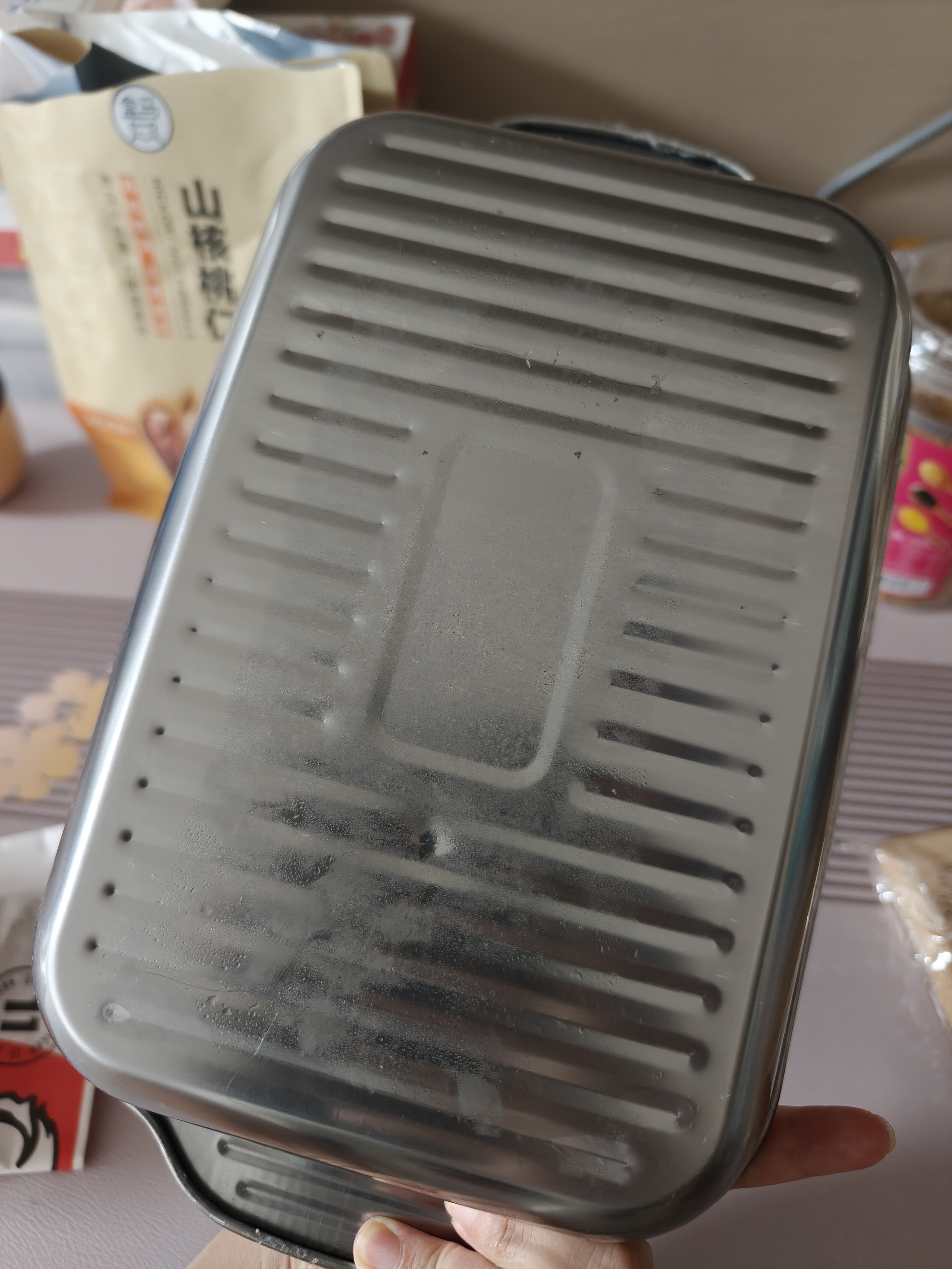 不锈钢烤鱼盘子长方形深盘托盘鱼盘家用电磁炉专用烤鱼炉小吃烧盘 双柄【32*19*5cm】浅款  无盖 实拍图