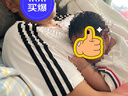 adidas纯棉休闲三条纹针织运动圆领正肩短袖T恤上衣男夏阿迪达斯   白/黑色   L 实拍图