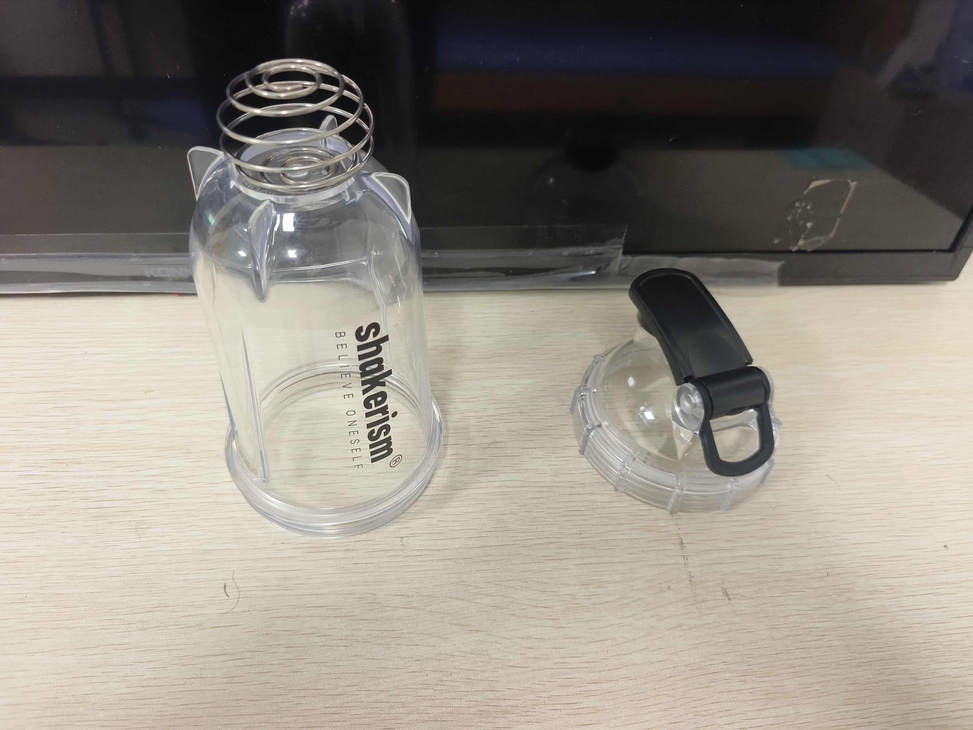 摇摇主义摇摇杯蛋白粉健身杯子tritan耐高温运动水杯防漏奶粉成人咖啡搅拌 Tritan-透明500ml/含316球手提绳杯刷 实拍图