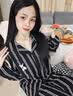 LULU CARTER蔡徐坤同款真丝睡衣男女情侣款秋冬季高端桑蚕丝家居服条纹礼盒装 黑色条纹男款-长袖长裤 【现货秒发】 3XL 【建议165-190斤】 实拍图