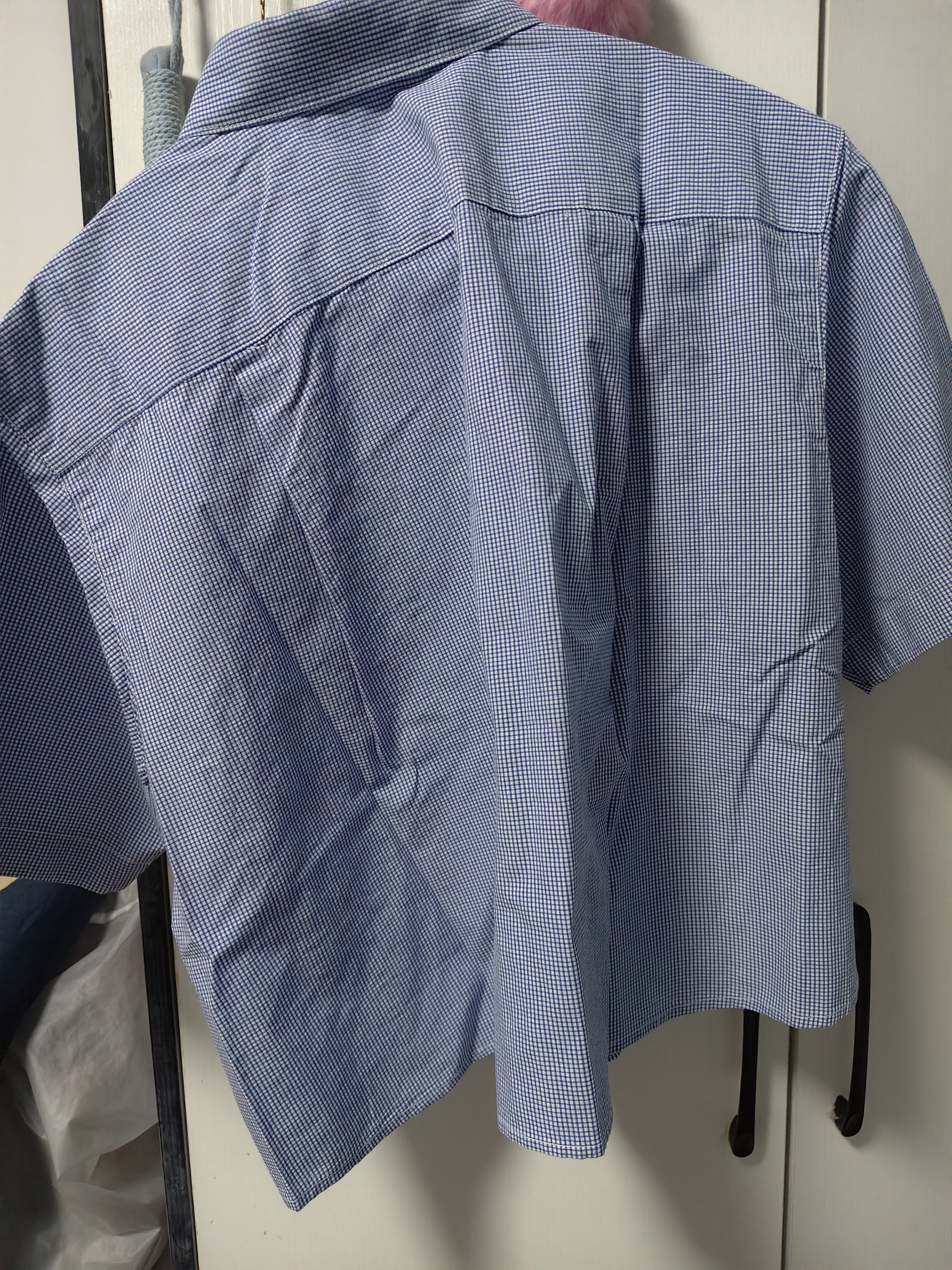 MUJI女式 凉感 短袖衬衫 女士衬衣外套女装女款26年夏季 蓝色格纹 S 实拍图