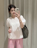 MUJI 女式 汉麻水洗宽版裤女装裤子女款女士长裤休闲裤阔腿裤26年春夏 粉红色 XL （165/74A） 实拍图