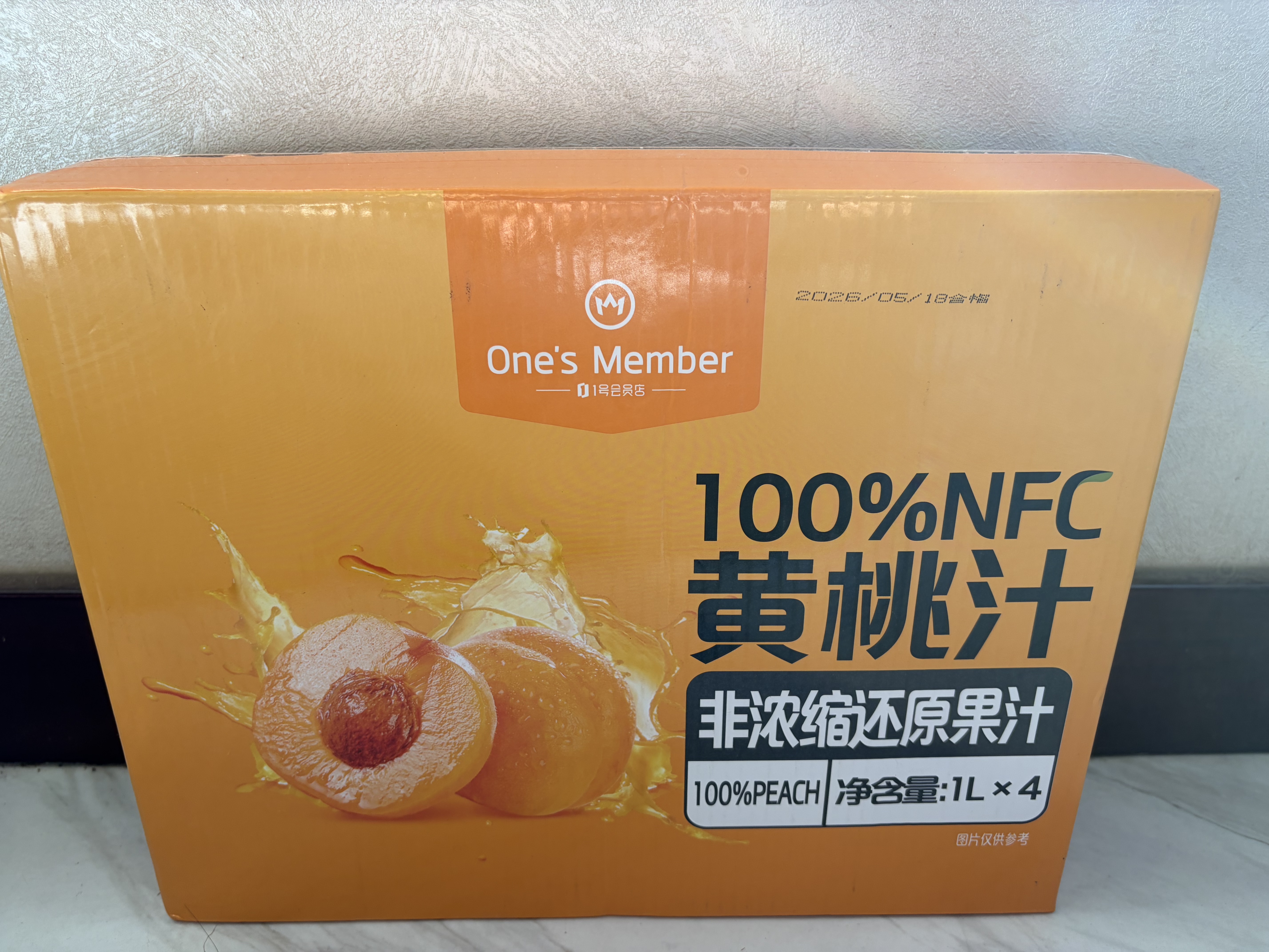 1号会员店100%NFC黄桃汁原果汁1L*4整箱 京东自营0脂鲜榨水果饮料 实拍图