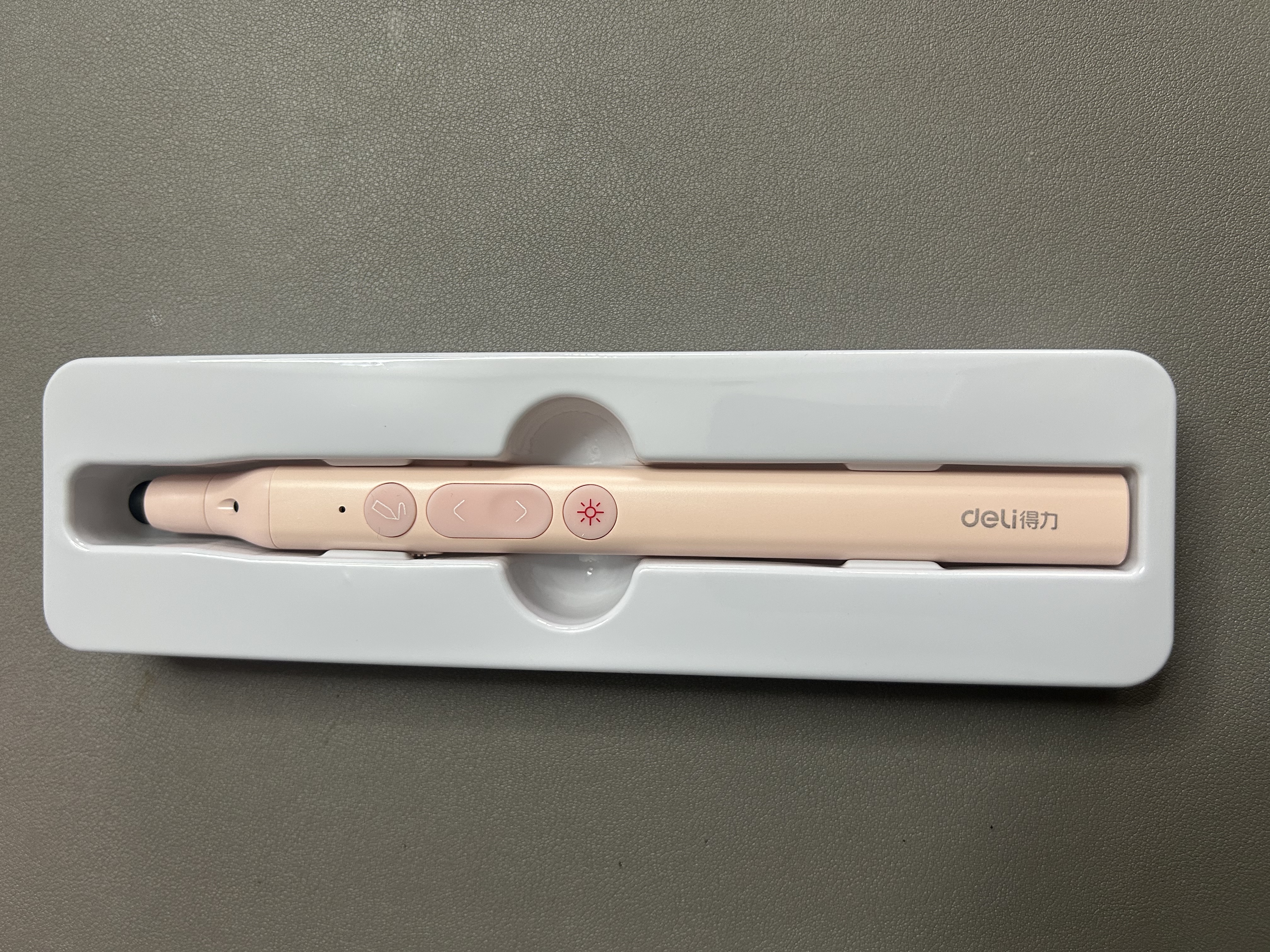 得力（deli）激光翻页笔教师用可伸缩教鞭 无线演示课件笔遥控演示器PPT触控演讲笔 适用希沃白板红光粉色MA113 实拍图