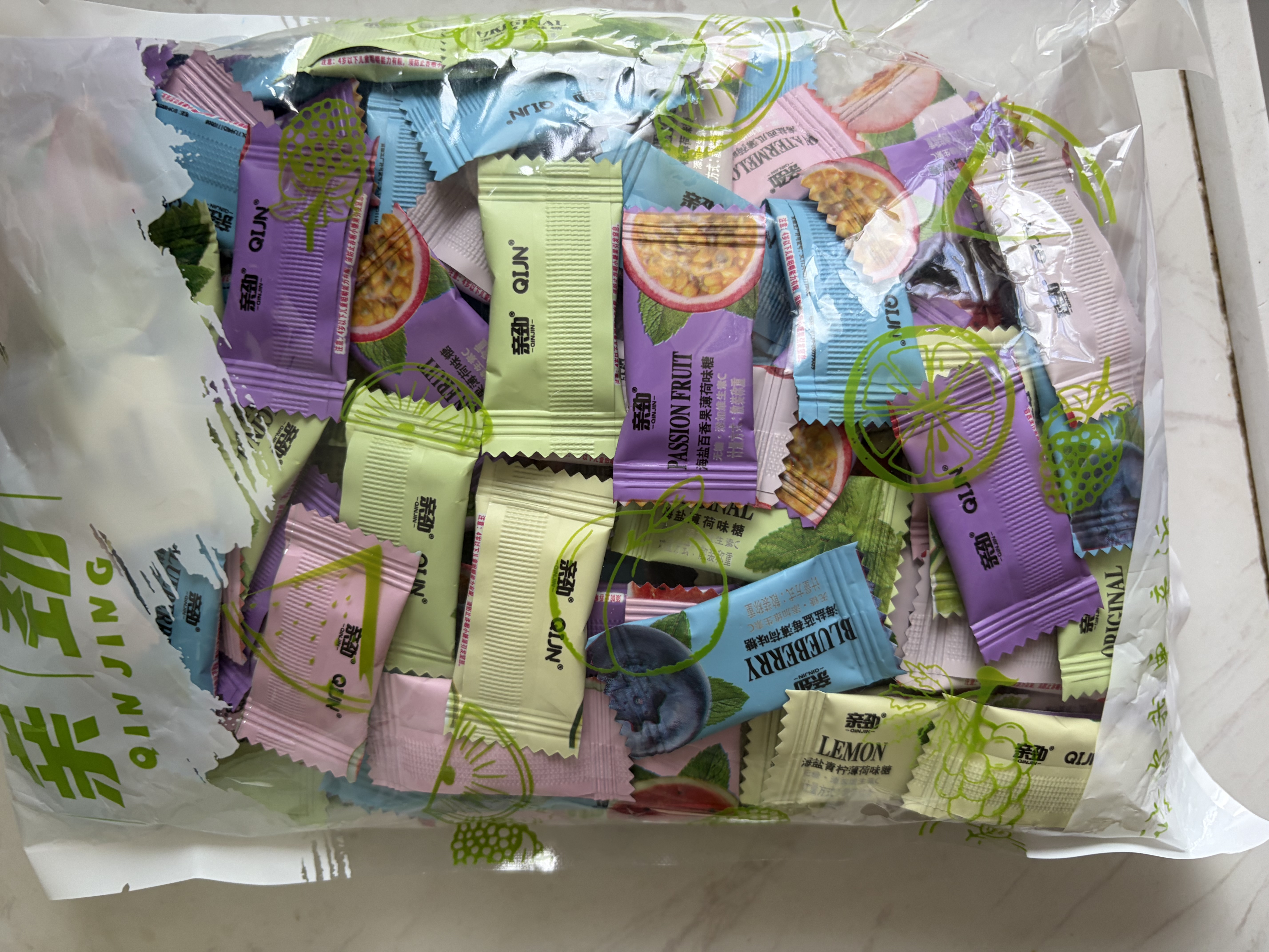 亲劲海盐无糖薄荷糖 混合口味500g 强劲清凉清新口气润喉 独立包装 实拍图