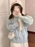 蝶娇诺卫衣女装2026新款韩版秋季穿搭女套装小个子奶系秋冬休闲衣服裤子 毛衣+裤子 套装 M 实拍图