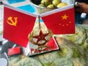 秋含车载红旗摆件 汽车国旗摆件车载中控台车内装饰品办公室装饰摆件 金色麦穗+五星丨可加香水底座 实拍图