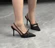 CHARLES&KEITH缎面蝴蝶结尖头高跟凉鞋女生日礼物送女友CK1-60361556 BLACK TEXTURED黑色纹理 38 实拍图