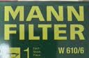 曼牌滤清器（MANNFILTER）机油滤清器机油滤芯W610/6思域雅阁英仕派缤智飞度CRV思铂睿冠道 实拍图