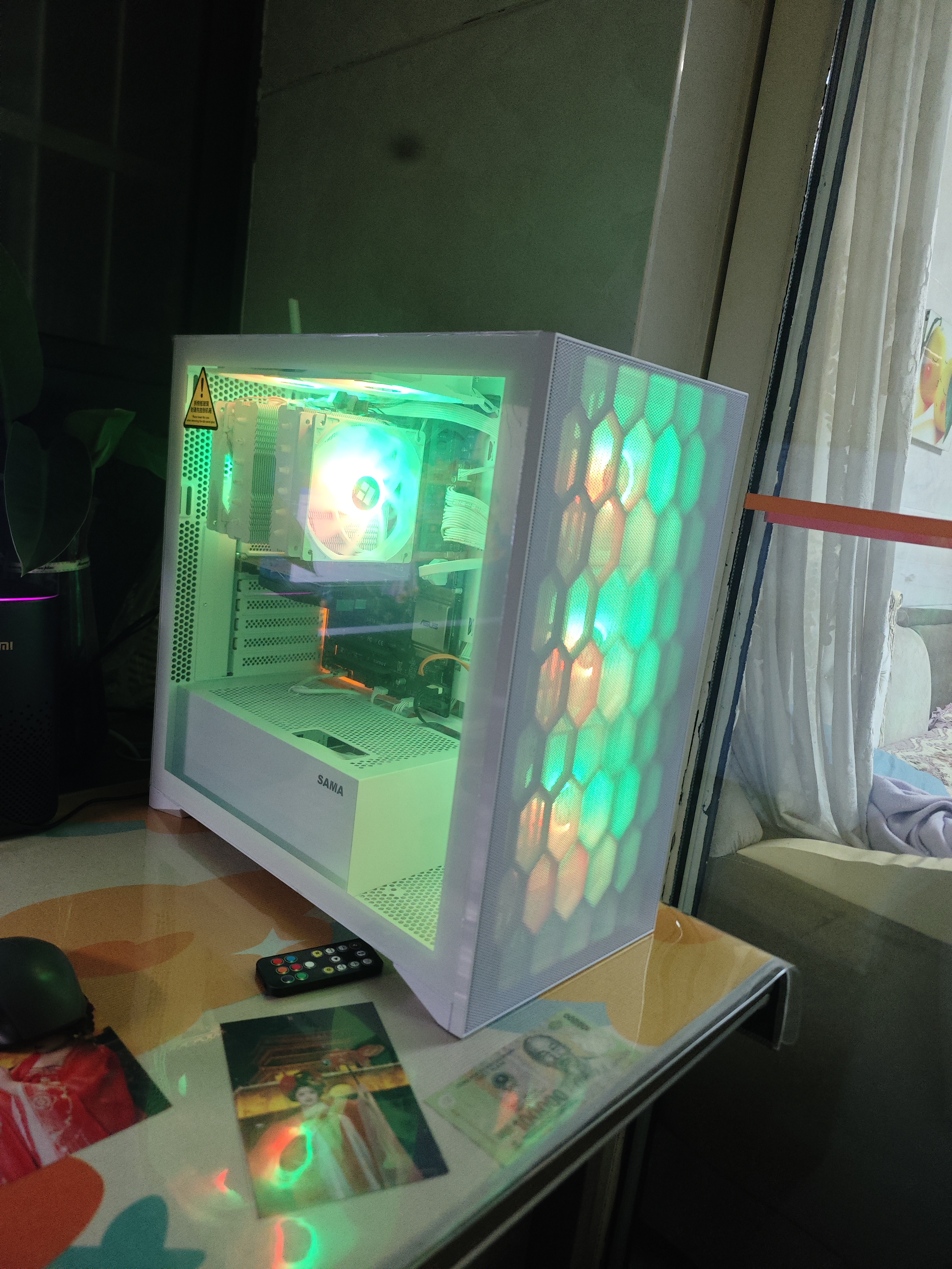 毕亚兹 ARGB控制器 5V3针机箱风扇幻彩灯光转接器台式电脑海景房可调神光同步SATA供电集线器带遥控连接 实拍图